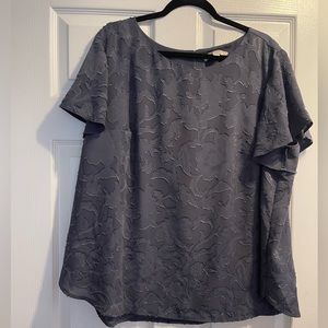 Loft plus flutter sleeve short sleeve blouse